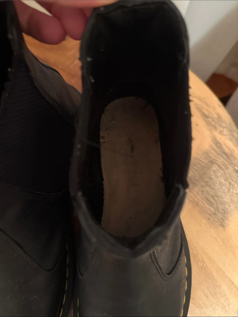 Black Chelsea Boots with Yellow Stitching